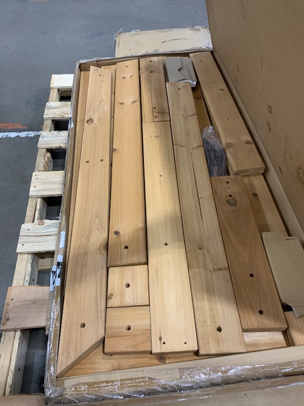 Photo 1 of ****3 BIG BOXES, 1OF3, 2OF3, AND 3OF3***

Backyard Discovery Belmont Cedar Wood Swing Set with Wave Slide, Play Deck, Rock Wall Ladder, Snack Bar Window, Shaded Picnic Area, Bench, Belt Swings, Trapeze, Sandbox Area, Canopy, Outdoor Playset