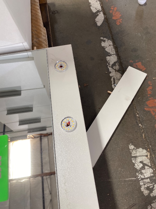 Photo 1 of ***MINOR DAMAGE TO THE WOOD****THE CABLE TO TURN ON THE MIRROR IS MISSING**


DWVO 46'' Glass Top Makeup Vanity with 10 Drawers, Vanity Desk Set with Large LED Mirror, Built-in Charging Station & Cushioned Storage Chair, Dressing Table with 3-Color Light 