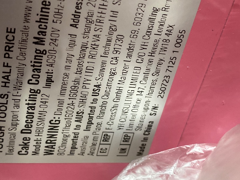 Photo 1 of ***PARTS ONLY***VEVOR Cake Decorating Machine, Cake Cream Spreading Coating Smearing Machine, Low Noise Cake Frosting Machine, Turntable with Adjustable Scraper, for 4" to 12" Cake, 25-320RPM Rotating Speed, Pink