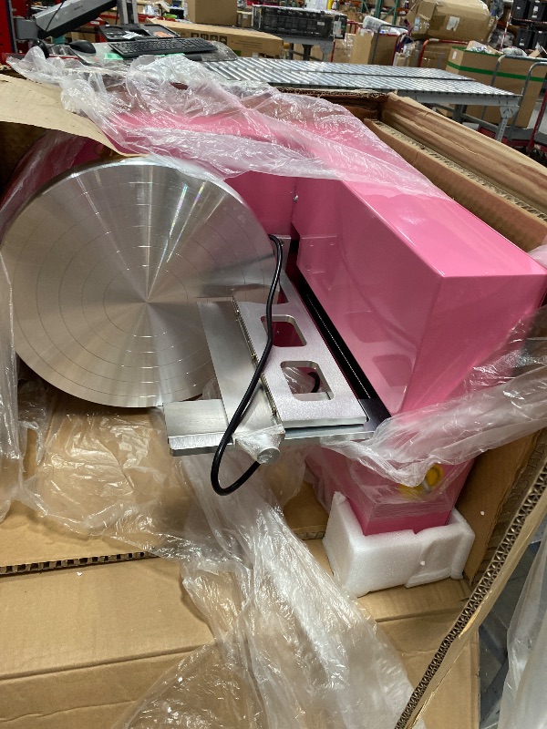 Photo 1 of ***PARTS ONLY***VEVOR Cake Decorating Machine, Cake Cream Spreading Coating Smearing Machine, Low Noise Cake Frosting Machine, Turntable with Adjustable Scraper, for 4" to 12" Cake, 25-320RPM Rotating Speed, Pink