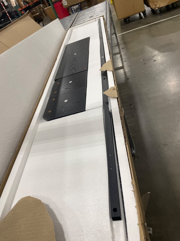 Photo 1 of **PARTIAL SET** BOX 2 OF 2 ONLY** MISSING BOX 1 OF 2 ***
YITAHOME King Size Bed Frame with Bookcase Headboard and 4 Storage Drawers, RGB LED Bed Frame with Type-C & USB Charging Station Storage Headboard Beds, No Box Spring Needed, Noise Free, Black