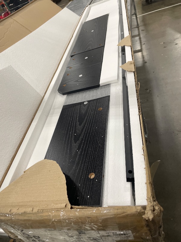 Photo 1 of **PARTIAL SET** BOX 2 OF 2 ONLY** MISSING BOX 1 OF 2 ***
YITAHOME King Size Bed Frame with Bookcase Headboard and 4 Storage Drawers, RGB LED Bed Frame with Type-C & USB Charging Station Storage Headboard Beds, No Box Spring Needed, Noise Free, Black