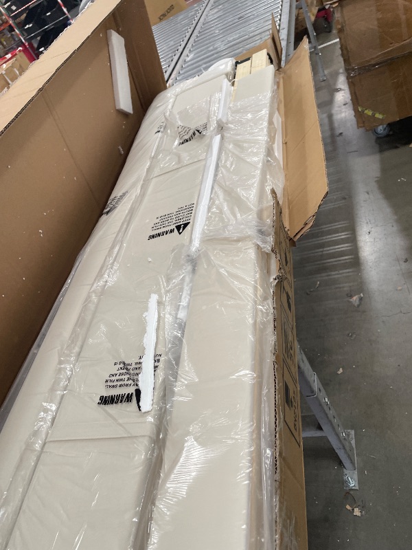 Photo 1 of **PARTS ONLY/SEE NOTES** YITAHOME King Size Bed Frame, Storage Bed Frame with 4 Drawers & LED Light, Platform Bed with Storage Upholstered Headboard and Charging Station, No Box Spring Needed, Easy Assembly, Beige