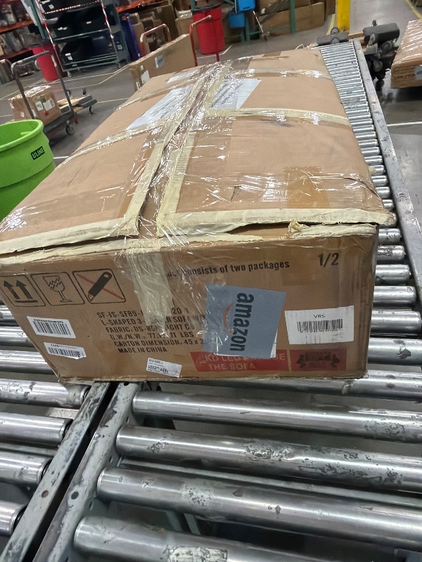 Photo 1 of *** PARTIAL SET - 1 OF 2 BOXES *** Shintenchi Small Sectional Sofa Couches,L Shape Convertible Sofa with Ottoman,3 Seat Comfy Corduroy Upholstered Sofa Couch,Small Couch for Apartment,Living Room and Office(Beige)