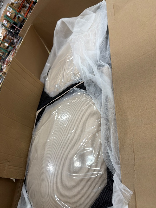 Photo 1 of *** PARTIAL SET - 1 OF 2 BOXES *** Shintenchi Small Sectional Sofa Couches,L Shape Convertible Sofa with Ottoman,3 Seat Comfy Corduroy Upholstered Sofa Couch,Small Couch for Apartment,Living Room and Office(Beige)