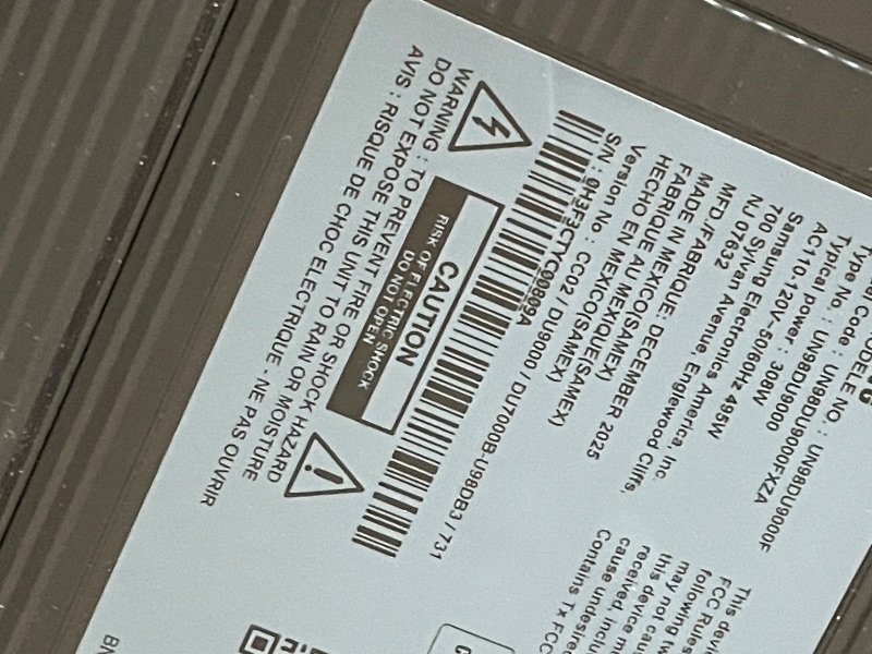 Photo 1 of ***SCREEN DAMAGE** STILL TURNING ON**** 

Samsung 98-Inch Class 4K Crystal UHD DU9000 Series HDR Smart TV, Object Tracking Sound Lite, Motion Xcelerator 120Hz, Supersize Picture Enhancer, Mega Contrast, Alexa Built-In (UN98DU9000, 2024 Model)