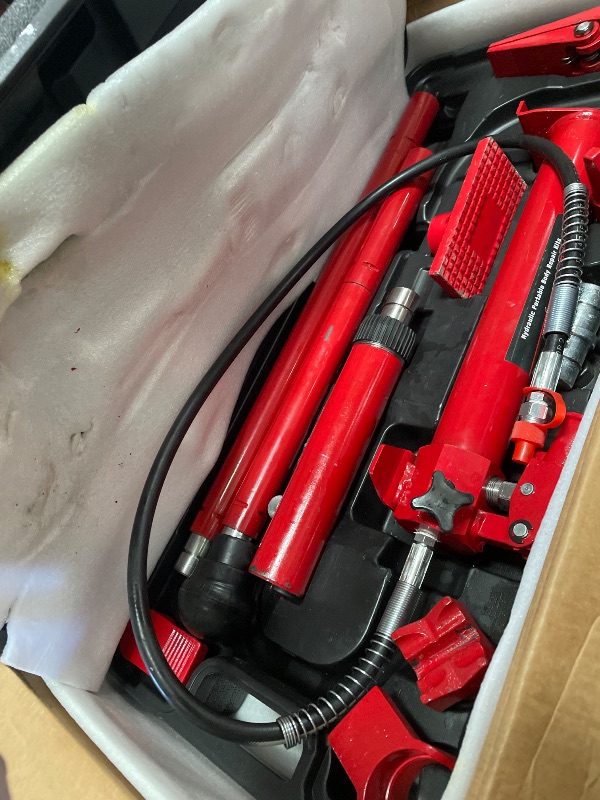 Photo 1 of **PARTS ONLY** GarveeTech 10 Ton Porta Power Kit with Wheeled Storage Case, Hydraulic Jack Kit Ram Pump & 4.6 Ft/1.4 m Oil Hose for Automotive, Garage, Farm, Heavy Equipment