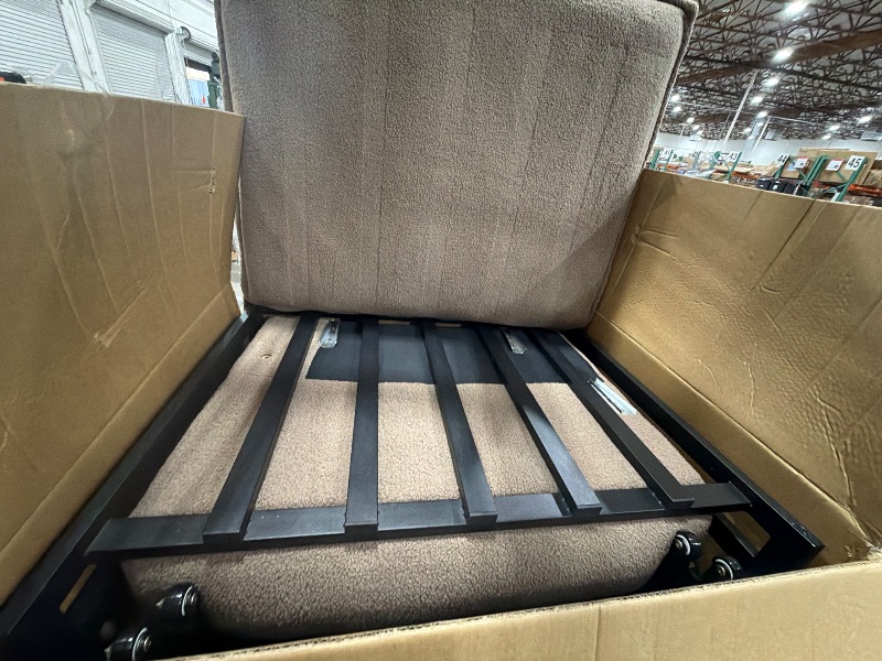 View 3 of *** PARTIAL SET *** KEIKI 93" King Size Sleeper Sofa Bed, 3 in 1 Convertible Sleeper Sofa, Pull Out Sofa Bed, 3 Seat Teddy Couch with 2 Lumbar Pillows for Living Room, Apartment, Office, Studies, Camel