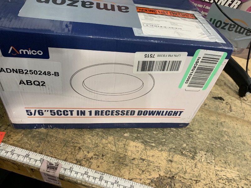 Photo 1 of Amico 5/6 Inch 5CCT LED Recessed Lighting 12 Pack, 1050LM Flat Can Lights, Dimmable, IC Rated, 12W Eqv 110W, 2700K/3000K/4000K/5000K/6000K Selectable, Retrofit Installation- ETL Listed