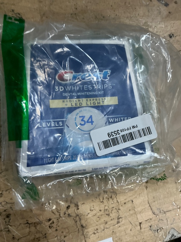 Photo 1 of 
Crest 3D Whitestrips Professional Effects + LED Light – Teeth Whitening Kit, 1 Light + 20 Treatments, Each with 1 Upper/1Lower, 40 Strips – Crest 3DWhite Teeth Whitening Strips