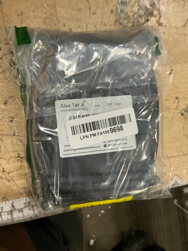 Photo 1 of 1 inch PET Expandable Braided Sleeving – Black – Alex Tech Braided Cable Sleeve