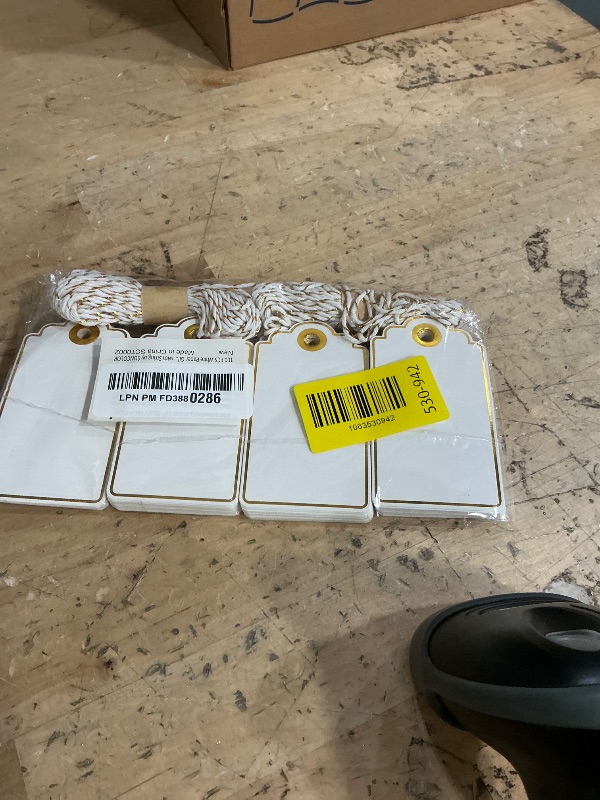 Photo 1 of 100 PCS 3.5 x 2 inches White Paper Gift Tags with String for Christmas by SUNCOLOR
