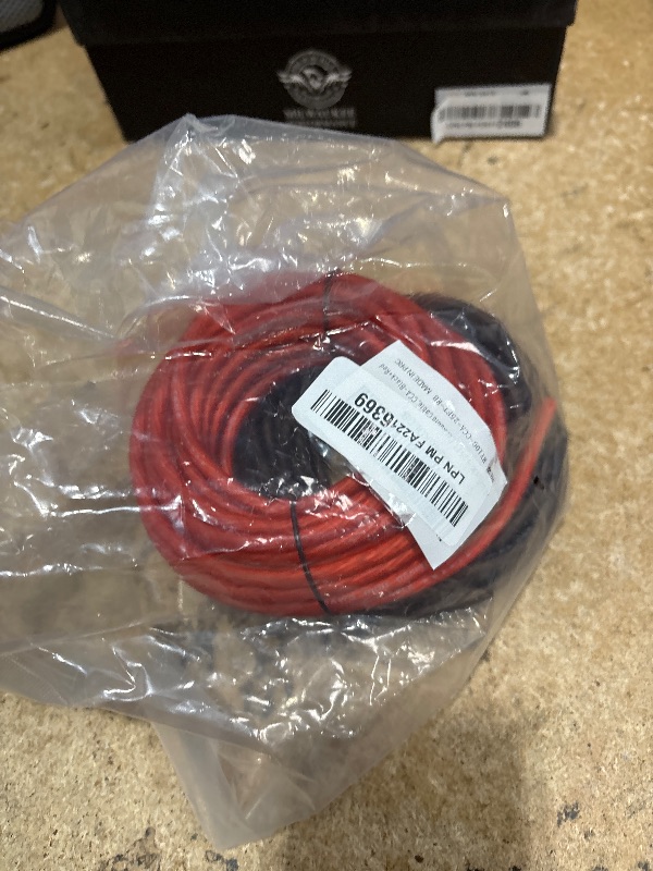 View 2 of 10 Gauge Wire (25FT Each, Red/Black), Low Voltage for Automotive Wiring, Battery Cable, 10AWG, Car Audio, Car Amplifier Power or Ground Cable, Translucent Jacket, CCA, with 10 Heat Shrink Tubing