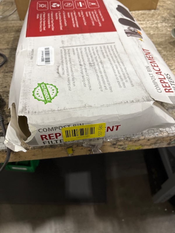 Photo 1 of 12 Pieces Activated Carbon Compost Bin Filters - 6.7 Inch Extra Thick Indoor Compost Bucket Filter Activated Charcoal Countertop Replacement Bin Filters, Round