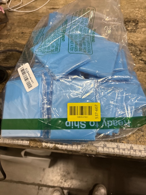 Photo 1 of 30Pcs Disposable Toilet Mats Absorbent Toilet Floor Mat U Shaped Toilet Floor Protector from Urine for Children Adult 23.6×23.6inch (Blue)