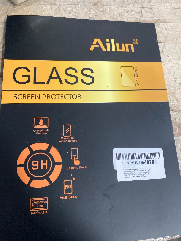 Photo 1 of Ailun Screen Protector for iPad Pro 11 inch 2025/2024 [6/5th Generation M5/M4], iPad Air 11 Inch 2025/2024 [7/6th Generation M3/M2],Tempered Glass Face ID Apple Pencil Compatible Case Friendly 2 Pack