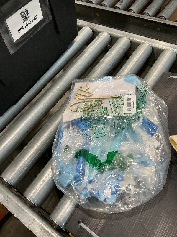 Photo 1 of ***MISSING PIECES*** Bapukzy First Birthday Decorations for Boy - Complete Party Set with High Chair Banner, Number 1 Balloon, One Cake Topper, Crown, Balloons & Birthday Banner(Blue)