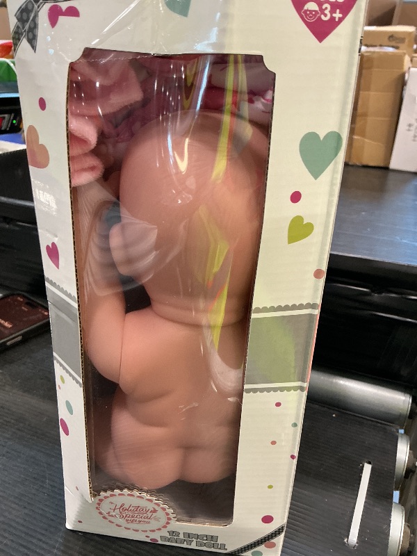 Photo 1 of *MINOR DAMAGE - USED*
BDDOLL 12" Baby Doll in Gift Box with Pink Backpack, Cloths, Feeding Bottle and Pacifier, First Baby Dolls for Toddlers 3 Years and Up