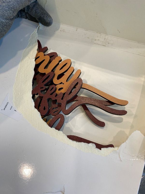 Photo 1 of **MISSING PARTS**
12 Pieces Thanksgiving Wood Cutout Sign Rustic Wood Plate Cutout Place Cards Thankful Blessed Grateful Gather Family Table Decor for Fall Themed Thanksgiving Party Home Table Decoration, 6 Styles