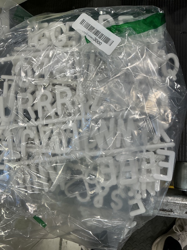 Photo 1 of 1.5 Inch Letters (No Board Included),186 Pieces Including Big Characters, Numbers & Symbols for Changeable Felt Message Boards, Letters Only (White)
