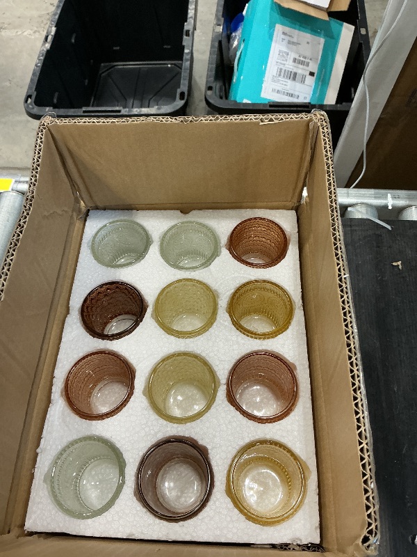 Photo 1 of 24 pcs Fall Votive Candle Holders, 6 Colors 3 Patterns Tealight Candle Holders for Wedding Table Centerpiece Birthday Party Decoration