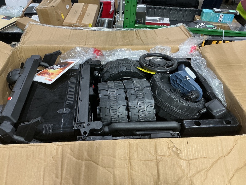 View 2 of 12V Ride on Car for Kids, Licensed Toyota Ride on Truck, Battery Powered Electric Kids Car with Remote Control, Music, LED Lights, Suspension System, Double Doors, Safety Belt, for Boys Girls (Black-)