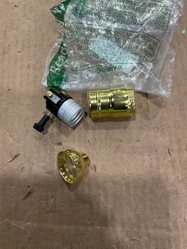 Photo 1 of 
Aspen Creative 21313-11, Push Through Aluminum Lamp Socket in Polished Brass Light Accessory, Gold