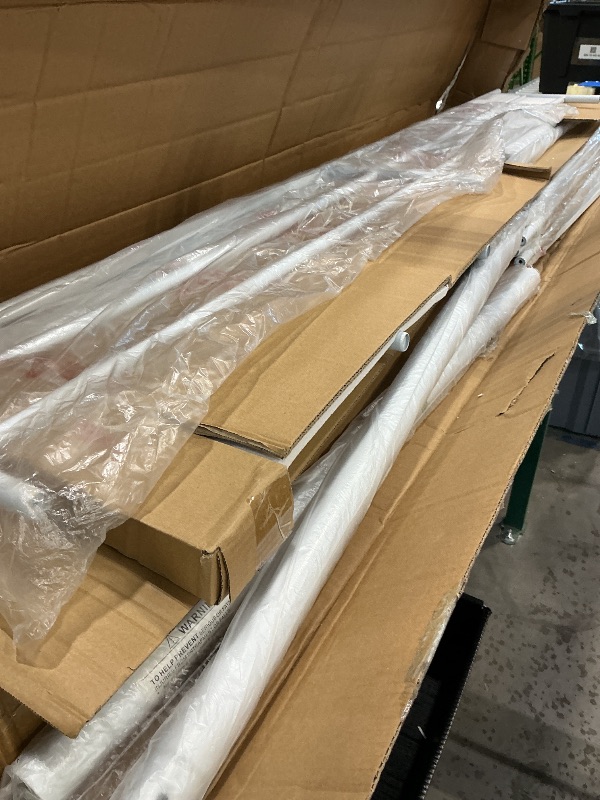 Photo 1 of **MISSING PIECES UNKNOWN***Jocoevol Metal Bunk Bed Twin Over Twin, Industrial Bunkbeds Heavy Duty Bed with Safety Guard Rails and Space-Saving Design, Steel Bed for School, Bedroom (White)