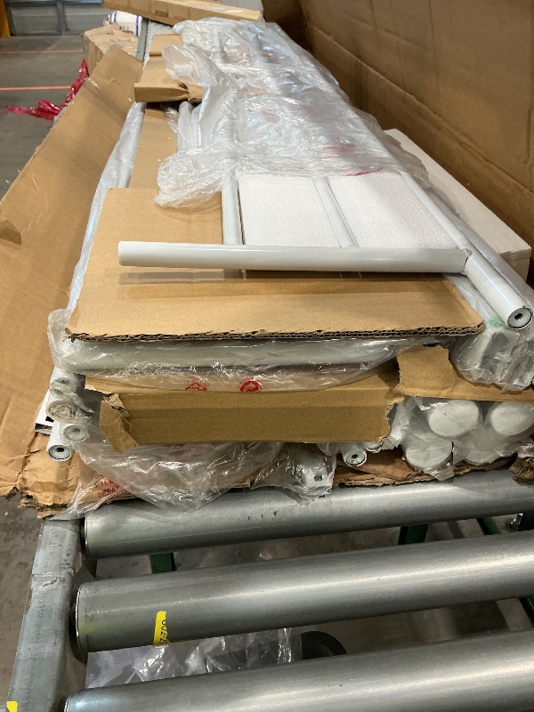 Photo 1 of **MISSING PIECES UNKNOWN***Jocoevol Metal Bunk Bed Twin Over Twin, Industrial Bunkbeds Heavy Duty Bed with Safety Guard Rails and Space-Saving Design, Steel Bed for School, Bedroom (White)