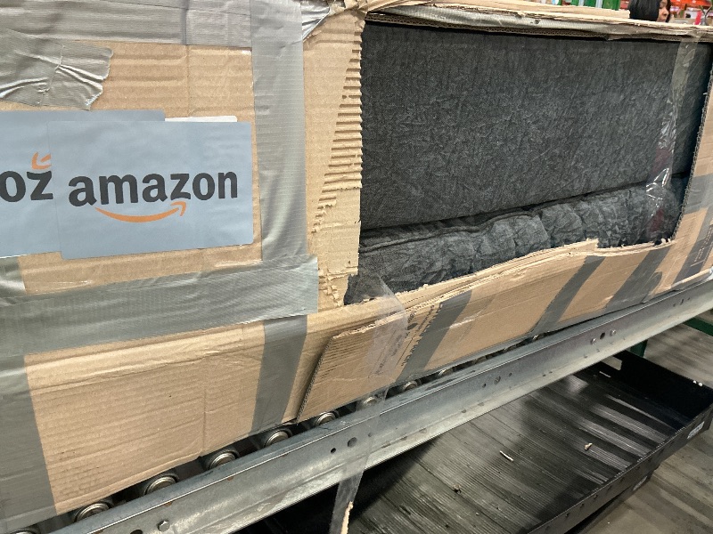 Photo 1 of **MINOR DAMAGE - USED**
MAXYOYO Boneless Sofa Couch, Loveseat Sofa for Small Space, Tufted 2-Seater Floor Couch Bean Bag Chair for Living Room Bedroom Apartment, Sofa in a Box, No Assembly Needed, Dark Grey