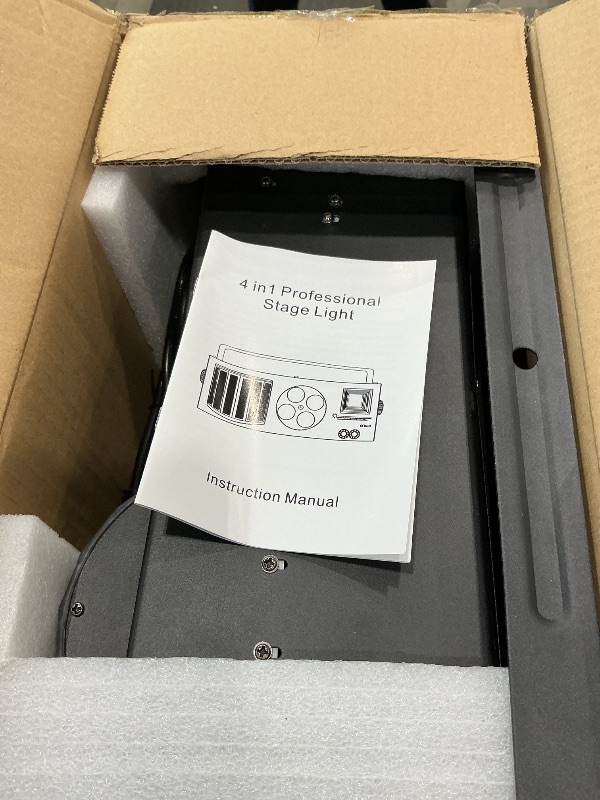 Photo 1 of ***MISSING REMOTE*** Litake 4-in-1 Mixed Effect DJ Disco Lights, Sound Activated RGBW GOBO Pattern Beam Strobe Light, Remote & DMX Control, Party Light