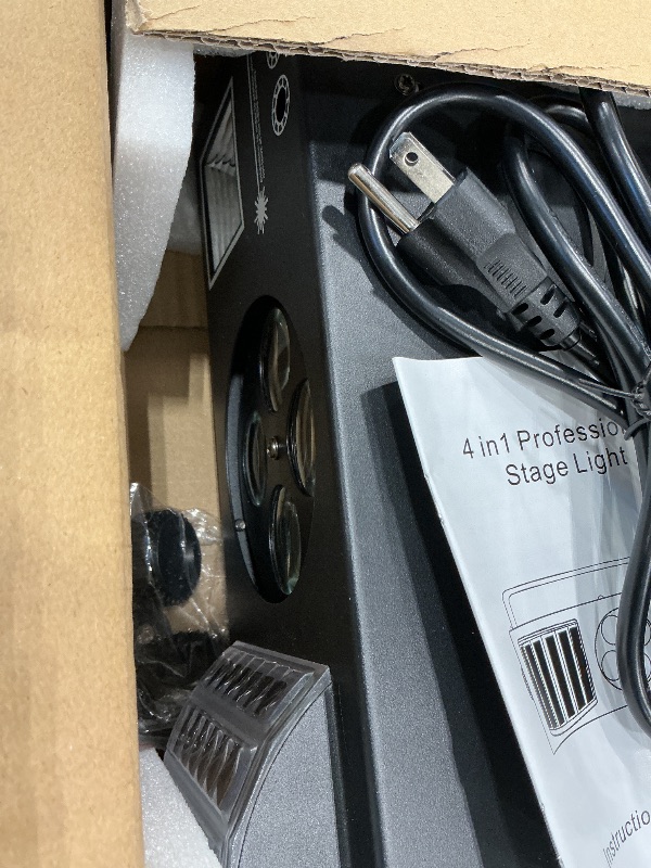 Photo 1 of ***MISSING REMOTE*** Litake 4-in-1 Mixed Effect DJ Disco Lights, Sound Activated RGBW GOBO Pattern Beam Strobe Light, Remote & DMX Control, Party Light