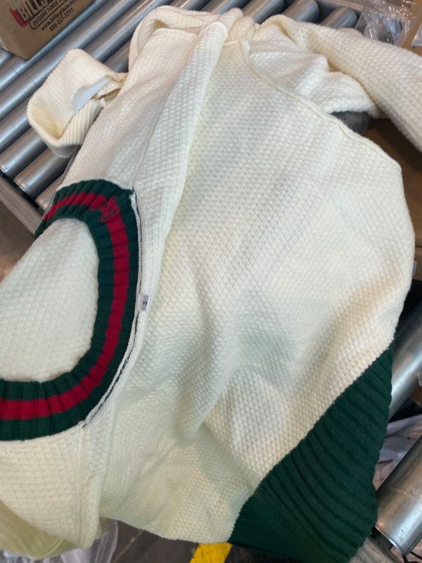 Photo 1 of ***MAJOR DAMAGE*** ETCYY NEW Women's 2 Piece Outfit Lounge Set Trendy Cardigan Sweater Pants Sets V Neck Button Pocket Knit Matching Loungewear (Contrast White, S)