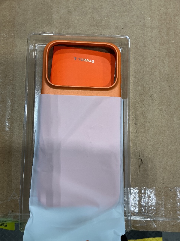 Photo 1 of **See Clerk Notes**
TORRAS Q3 Silicone 360 Spin for iPhone 17 Pro Case with Stand, Fit for MagSafe, Magnetic Ring Stand with Camera Control, Liquid Silicone Rubber Soft Phone Case for iPhone 17 Pro 6.3'', Pastel Orange