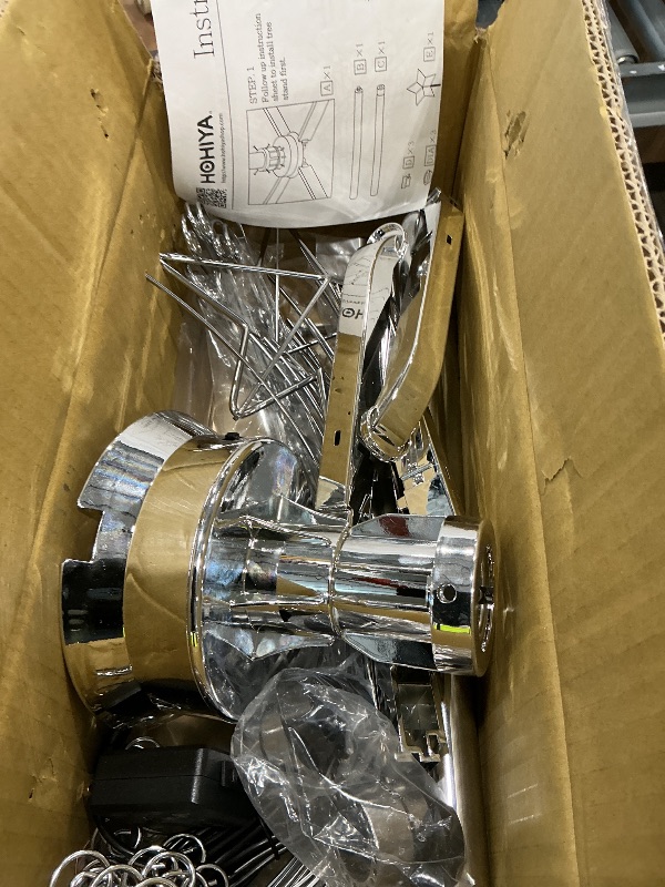 Photo 1 of *Missing Parts*
HOHIYA 47 Inch Ornament Display Tree Metal Christmas Stand Rotating Chrome Silver 60 Hooks Hanger Wire Hanging for Crystal Glass Decorations Gift Taiwan Made