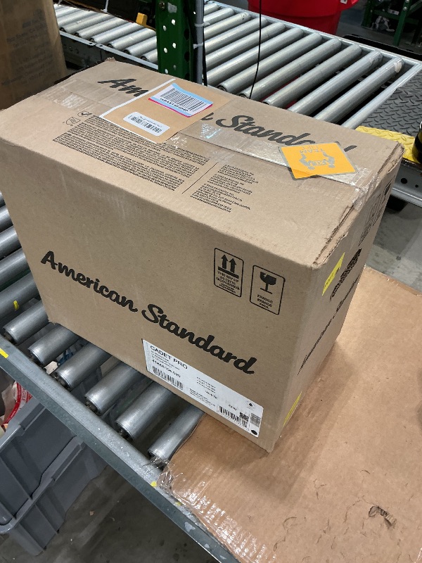 Photo 1 of **PARTIAL SET**
American Standard 215TA104.020 Cadet PRO Two-Piece Toilet, Seat not Included, Extra Tall Height, Left-Hand Trip Lever, 12-Inch Rough, Elongated Front, White, 1.28 GPF