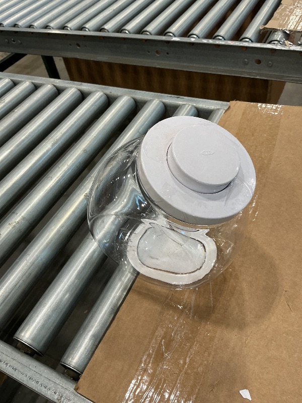 Photo 1 of ***MAJOR DAMAGE*** ***READ CLERK NOTES*** OXO Good Grips 3.0 Qt POP Medium Cookie Jar - Airtight Food Storage - for Snacks and More, White and Clear