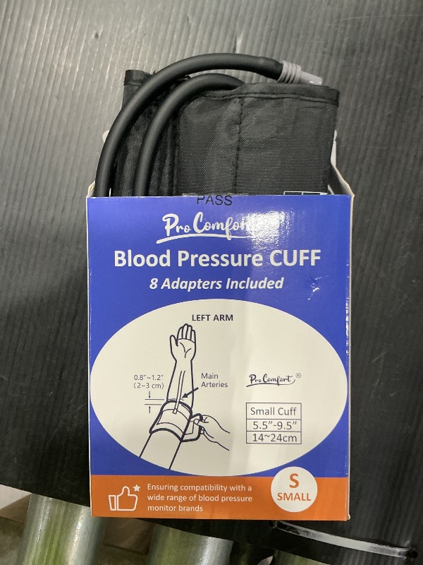 Photo 1 of **MINOR DAMAGE - USED**
Pro Comfort Small Pediatric Blood Pressure Cuff for Kids, Slim Arm, Child BP Cuff (5.9-9.5 Inches Arm Circumference), Replacement Cuff with 8 Connectors, Compatible with Most Monitors