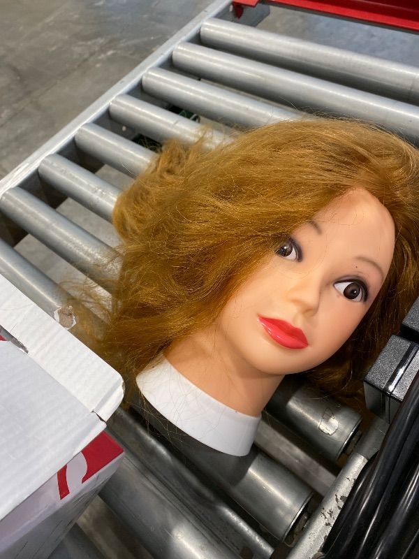 Photo 1 of *MINOR DAMAGE - USED*
Opini Mannequin Head with 80% Human Hair - Straight, 26"-28" Doll Head for Cosmetology & Hairdresser (#27 Light Brown)