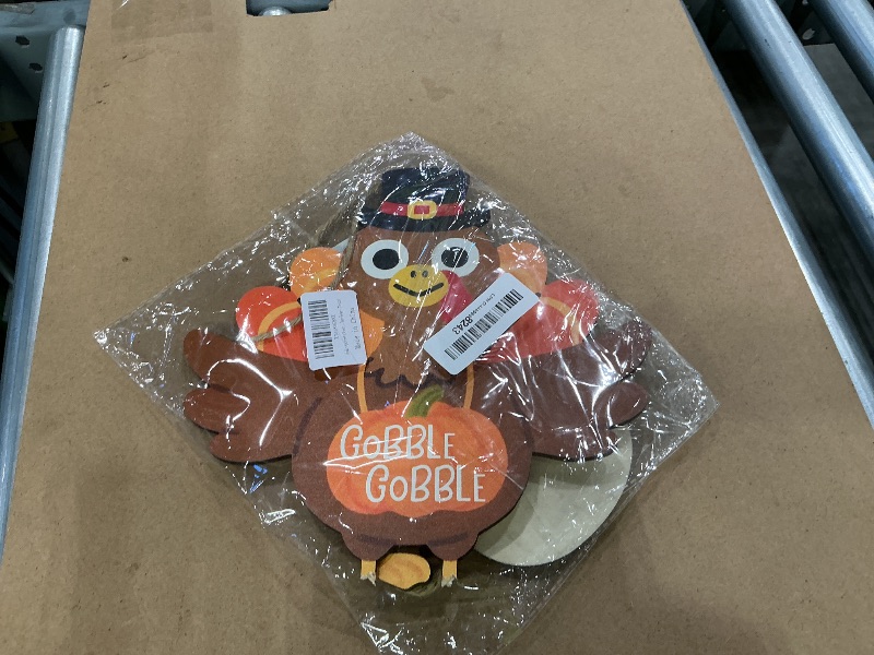 Photo 1 of **MINOR DAMAGE**
Thanksgiving Door Hanging Sign Decorations, Wooden Fall Wall Hanger Decor Turkey Pumpkin Wreath Front Door Signs for Porch Wall Indoor Outdoor Deco