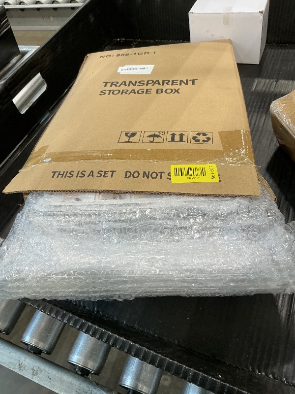 Photo 1 of *MINOR DAMAGE*
Attelite XXX-Large Clear Display Case Stackable Plastic Storage Bins with Lid, 2 Tiers Boot Shoe Box Organizers with an Adjustable Divider, Big Acrylic Display Storage Box with Magnetic Door