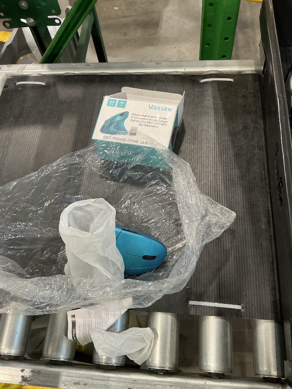 Photo 1 of * missing USB receiver* Vassink Ergonomic Wireless Mouse, Rechargeable Mouse 2.4Hz Vertical Wireless Optical Mice with USB Receiver, 6 Buttons for PC,Laptop,etc Blue