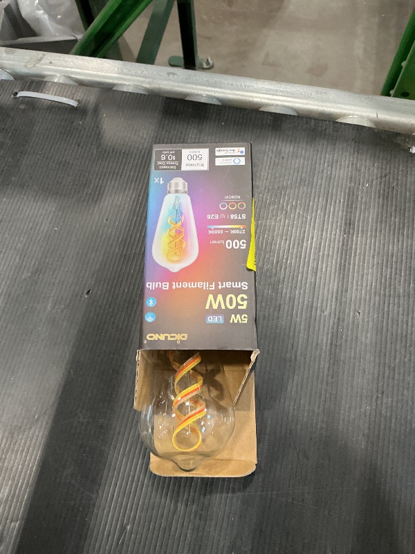 Photo 1 of **UNTESTED**
DiCUNO Smart Edison Bulb ST19, Color Changing WiFi Smart Light Bulb, 2700K-6500K Tunable via App, ST58 Edison Bulb, Compatible with Alexa & Google Home, 5W (50 Watt Equivalent), 500lm, 1-Pack