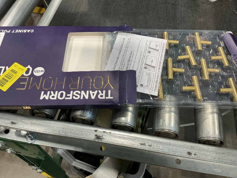 Photo 1 of 10 Pack Gold Cabinet Knobs 2 Inch - Brushed Brass Drawer Knobs Single Hole Gold T Bar Hardware Drawer Pulls for Kitchen Cabinets and Dressers