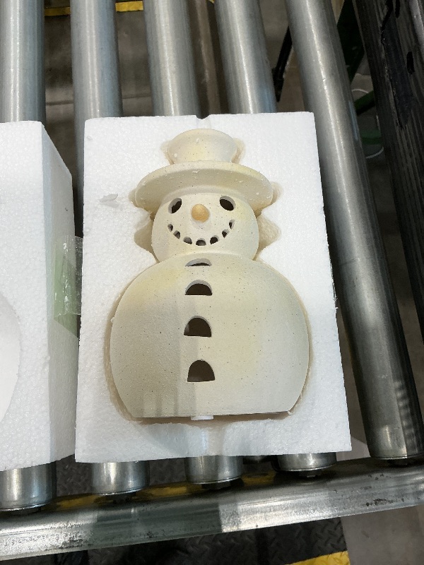 Photo 1 of ***SEE CLERK COMMENTS*** Christmas Decorations - Handmade Terracotta Snowman Figurines - 1 Pack White Clay Winter Decor Holiday Rustic Unique Decor for Home Table Room Farmhouse Indoor Outdoor-ONLY Size S