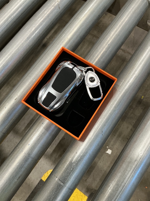 Photo 1 of ***SEE CLERK COMMENTS*** for Mercedes Benz Key fob Cover with Metal Keychain Case Key Shell Protector Compatible with 2020-2024 S-Class G-Class E-Class EQE EQS Accessories (Fashion Silver?For Benz-C)