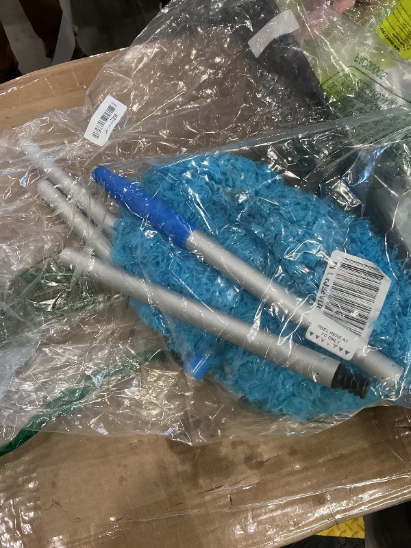 Photo 1 of *Dirty item* Storystore Ceiling Fan Cleaner Duster with Extension Pole, Adjustable from 13 to 49.7 Inches, Removable Fan Blade Cleaner (Blue)