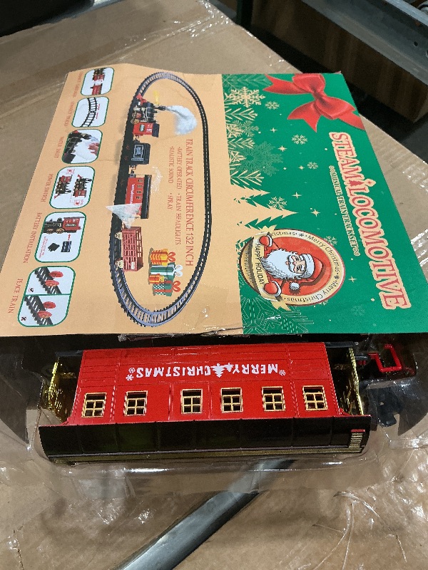 Photo 1 of BainGesk Train Set, Christmas Train Set with Steam, Light and Sounds, Electric Train Toy for Boys & Girls, Christmas Train Set for Under The Tree, Gifts for 3 4 5 6 7 8 Year Old Kids