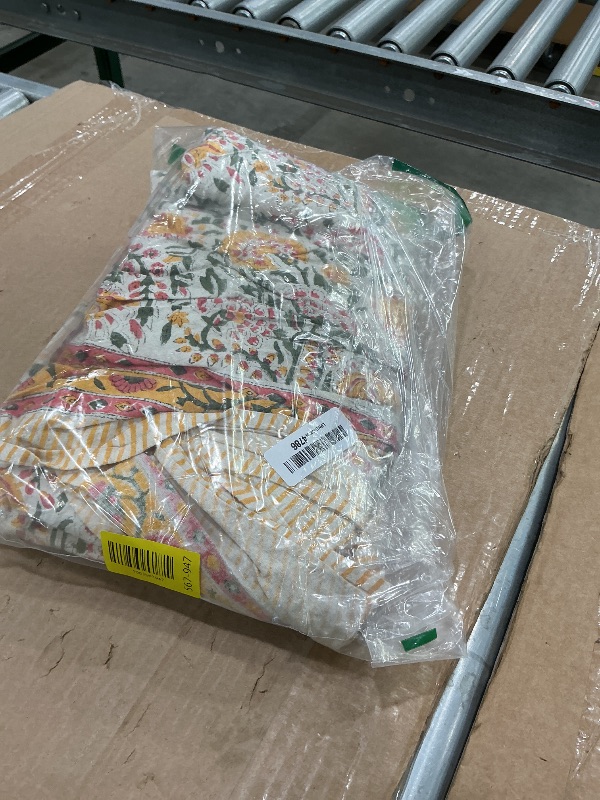 Photo 1 of *MINOR DAMAGE - USED*
ATOSII Clover Yellow 100% Cotton Rectangle Fall Tablecloth, Handblock Floral Print Linen Table Cloth for Kitchen Dining I Parties, Weddings, Outdoors, Christmas, Thanksgiving Decor 60 X 108 Inches