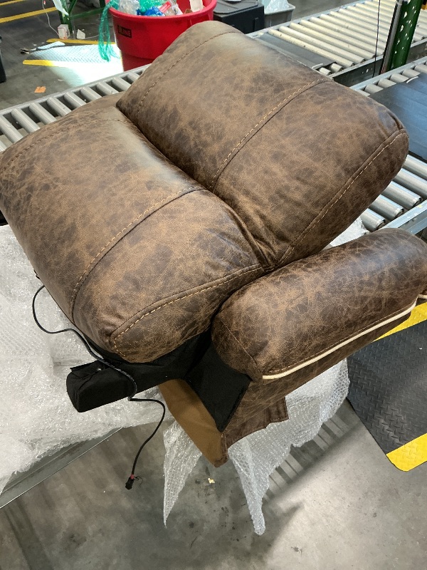 Photo 1 of *Partial set, only top half, look at pic* CANMOV Pushback Recliner Chair Faux Leather Armchair Push Back Recliner with Rivet Decoration Single Sofa Accent Chair for Living Room, Chocolate